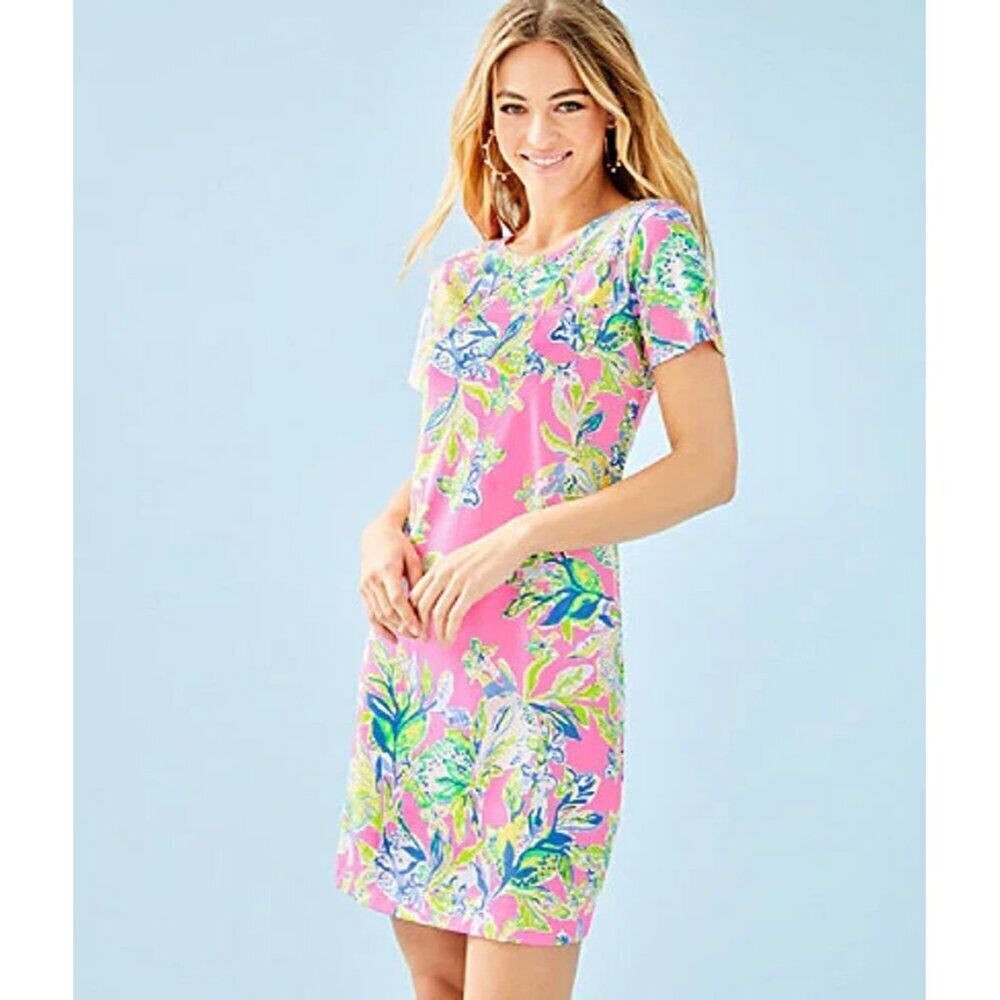Lilly Pulitzer Declan Dress in the "Squeeze the Day" print
